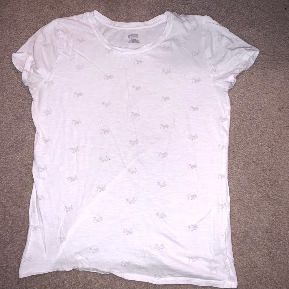 Pink Victoria Secret M White Tee